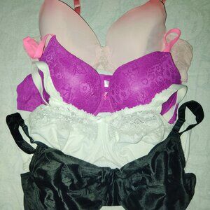 LOT OF 4 WOMENS BRAS PUSH UP PADDED UNDERWIRE LILYETTE MINIMIZER ADONNA SIZE 40D